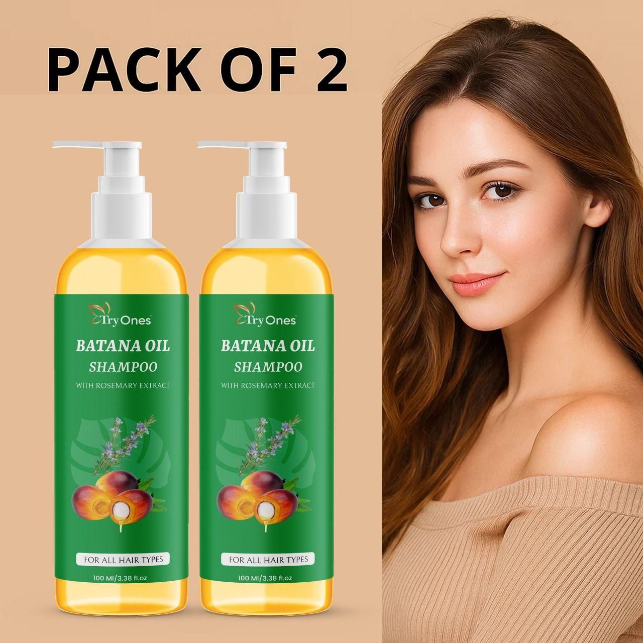 TryOnes BATANA OIL SHAMPOO with Rosemary Extract (Pack of 2)