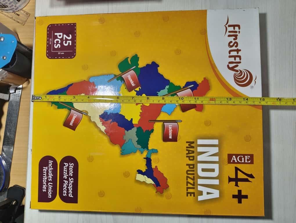 Jigsaw Puzzle Indian Map with State Capitals and Flag Educational Learning  for Kids