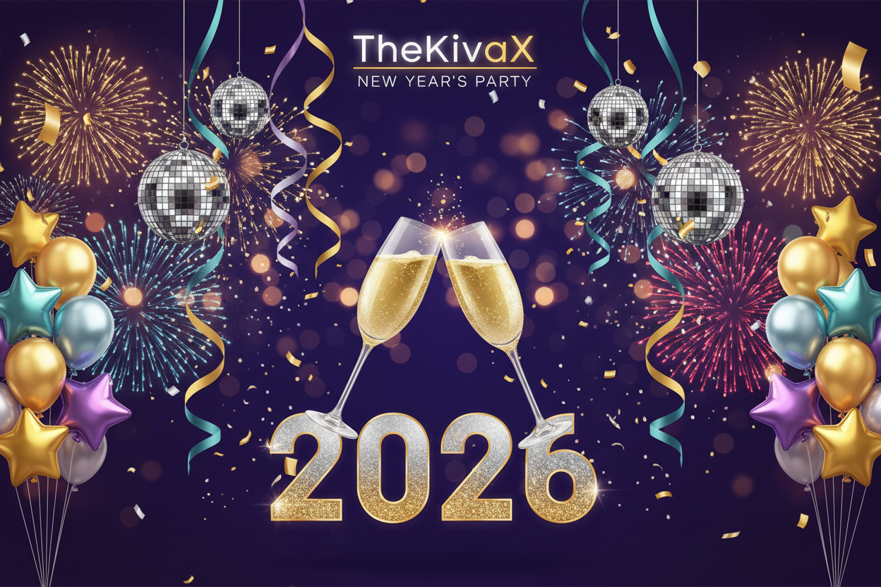 thekivax.com with new year's party theme